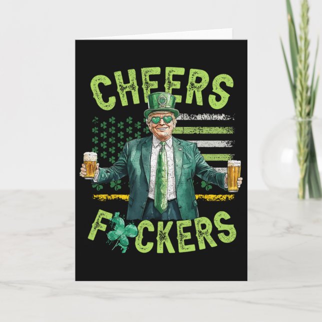 Tarjeta Saludos Ers día de San Patricio divertido beber ce (Anverso)