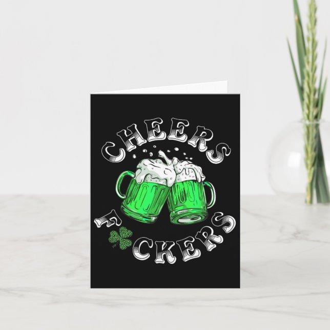 Tarjeta Saludos Fckers St Patricks Day Gracioso Beer (Anverso)