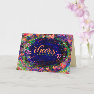 Tarjeta Saludos florales a la diversión de otro año de Bon