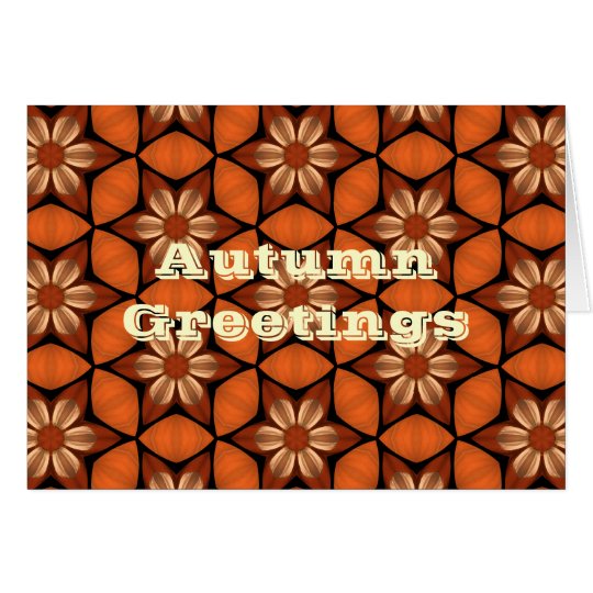 Tarjeta Saludos florales del caleidoscopio del otoño
