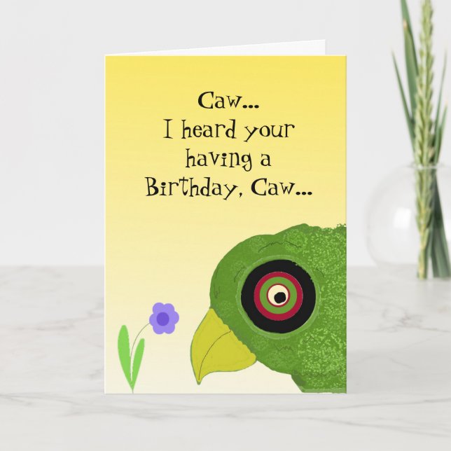Tarjeta Saludos frescos del cumpleaños del loro (Anverso)
