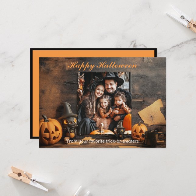 Tarjeta Saludos Ghoul-tastic de Halloween (Anverso/Reverso In Situ)