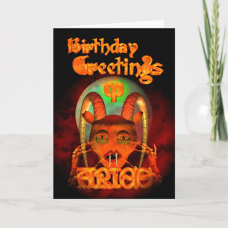 Tarjeta Saludos góticos del cumpleaños del zodiaco del