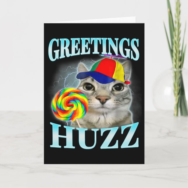 Tarjeta Saludos Huzz Funny Gen Z Gen Alpha Slang Meme  (Anverso)
