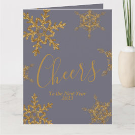 Tarjeta Saludos morados de oro a la empresa de Año Nuevo