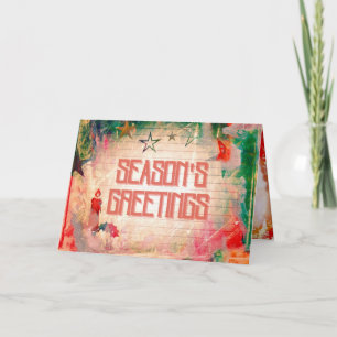 Tarjeta Saludos Navideños Grunge estilo Navidad