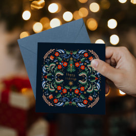 Tarjeta Saludos navideños nórdicos