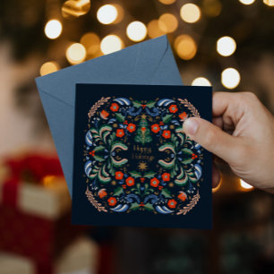 Tarjeta Saludos navideños nórdicos