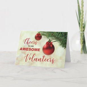 Tarjeta Saludos para agradecer a los voluntarios los ornam