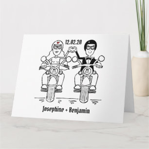 Tarjeta Saludos personalizados de los Bodas de motocicleta