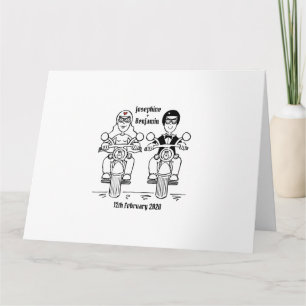Tarjeta Saludos personalizados de los Bodas de motocicleta