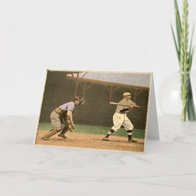 Tarjeta Saludos retros del béisbol del estilo (Anverso)