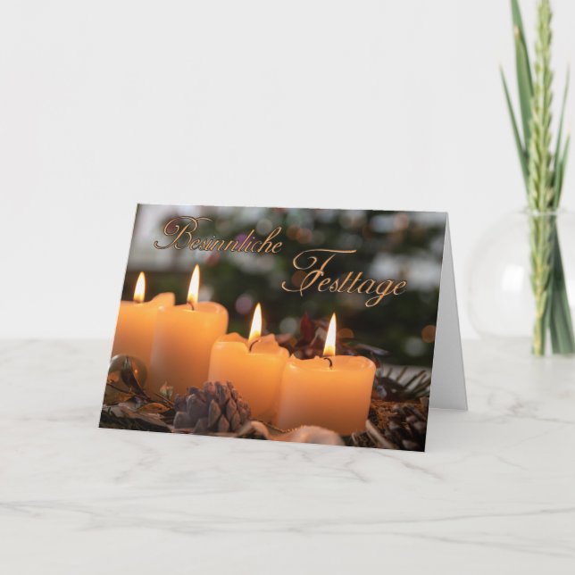 Tarjeta Saludos románticos de Navidad alemanes (Anverso)