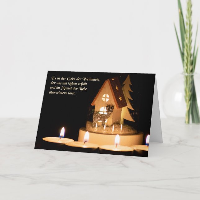 Tarjeta Saludos románticos de Navidad alemanes (Anverso)
