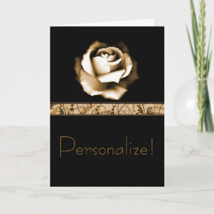 Tarjeta Saludos Rosas de Oro