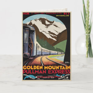 Tarjeta Saludos suizos de las montañas con la impresión