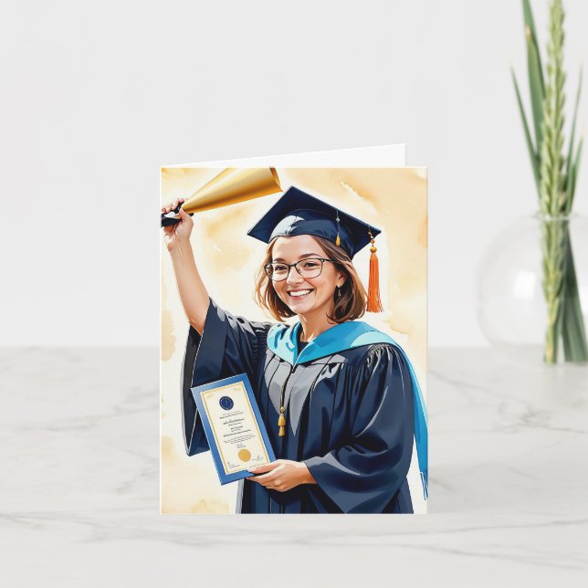 Tarjeta Saludos triunfantes: una brindis por su éxito (Anverso)