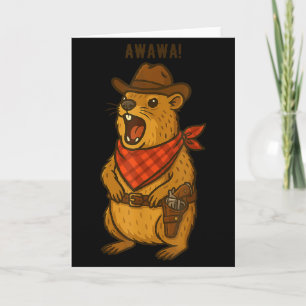 Tarjeta Saludos Vaquero Roca Hyrax Awawa Occidental Divert