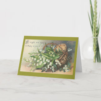 Tarjeta Saludos Vintage de cumpleaños.