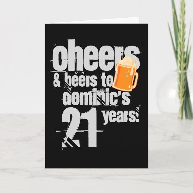 Tarjeta Saludos y cervezas Cumpleaños Personalizado (Anverso)