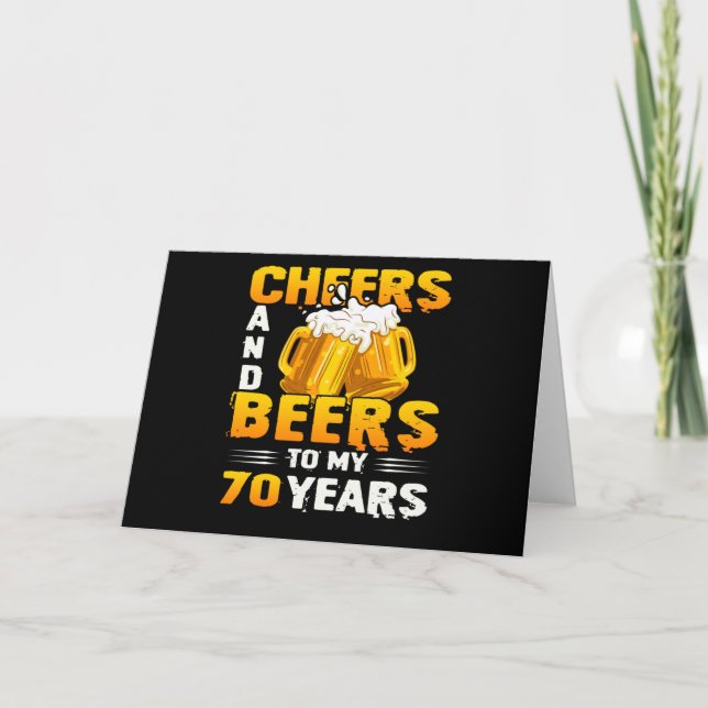Tarjeta Saludos Y Cervezas Por Mis 70 Años Regalo De Cumpl (Anverso)
