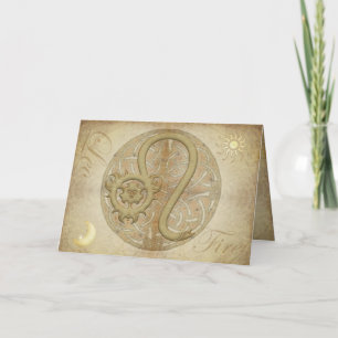 Tarjeta Saludos y Notecards de Leo del Rótulo del zodiaco