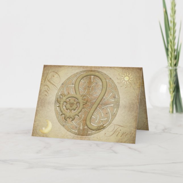 Tarjeta Saludos y Notecards de Leo del Rótulo del zodiaco (Anverso)