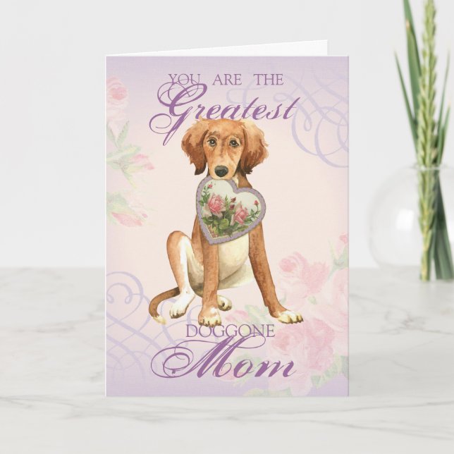 Tarjeta Saluki Heart Mom (Anverso)