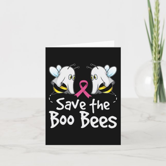 Tarjeta Salva a las abejas Boo Conciencia del cáncer de ma (Anverso)