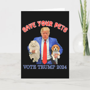 Tarjeta Salva a tus mascotas Vota por Trump Elección de EE