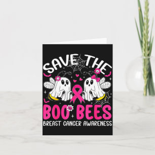 Tarjeta Salva el cáncer de seno de Halloween de las abejas
