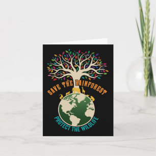 Tarjeta Salva La Selva Protege La Vida Silvestre Vintage E