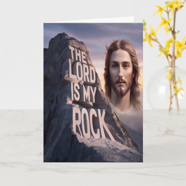 Tarjeta Salvador Divino: El Señor es mi Rock (flor amarilla)