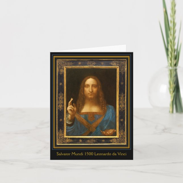 Tarjeta Salvador Mundi 1500 Leonardo da Vinci (Anverso)