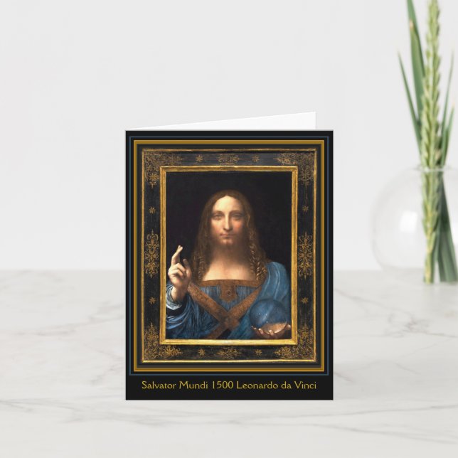 Tarjeta Salvador Mundi 1500 Leonardo da Vinci (Anverso)