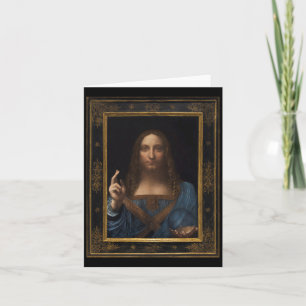 Tarjeta Salvador Mundi de Leonardo da Vinci alrededor de 1