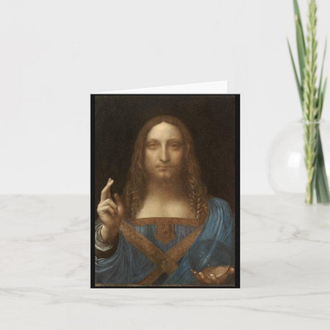 Tarjeta Salvador Mundi de Leonardo da Vinci alrededor de 1 (Anverso)