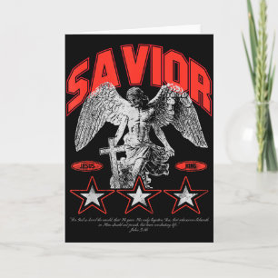 Tarjeta Salvador - Versículo de la Biblia Cristiana Fe