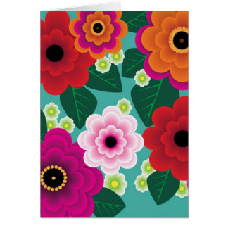 Tarjeta salvaje del flower power del niño