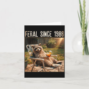 Tarjeta Salvaje desde 1986 Funny Raccoon Meme Vintage 40º