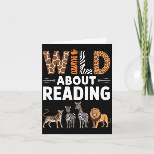 Tarjeta Salvaje por leer amante de libros de animales retr