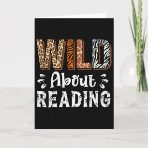 Tarjeta Salvaje Sobre Leer Libros Lector Amante Animales L