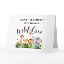 Salvaje Uno Safari de la Jungla Animales Cumpleaño