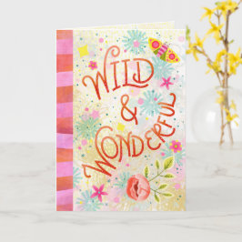 Tarjeta Salvaje y Maravilloso – Letra a Mano Caprichosa