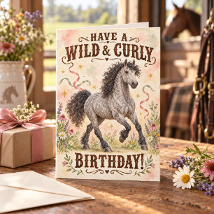 Tarjeta Salvaje y Rizado Cumpleaños Americano Bashkir Curl