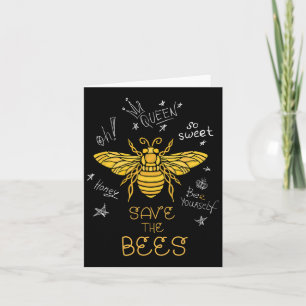 Tarjeta Salvar a las abejas Graffiti Apiary Shirt Bee Beek