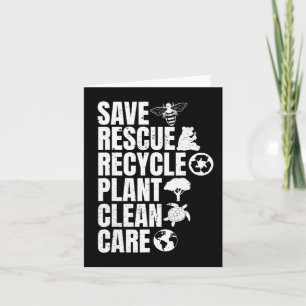 Tarjeta Salvar a las abejas Rescate Animales Reciclar Plas