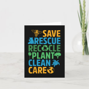 Tarjeta Salvar a las abejas Rescate Animales Reciclar Plas