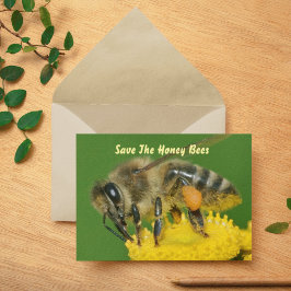 Tarjeta Salvar a las abejas verdes