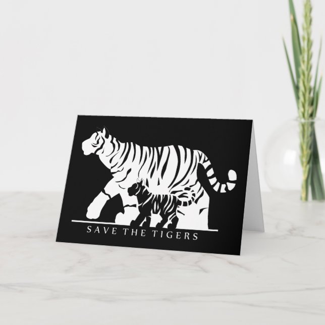 Tarjeta Salvar a los tigres (negro) (Anverso)